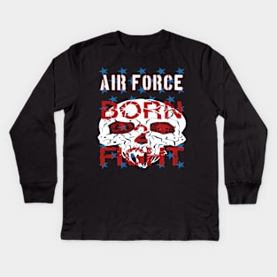 Air Force Born 2 Fight Kids Long Sleeve T-Shirt